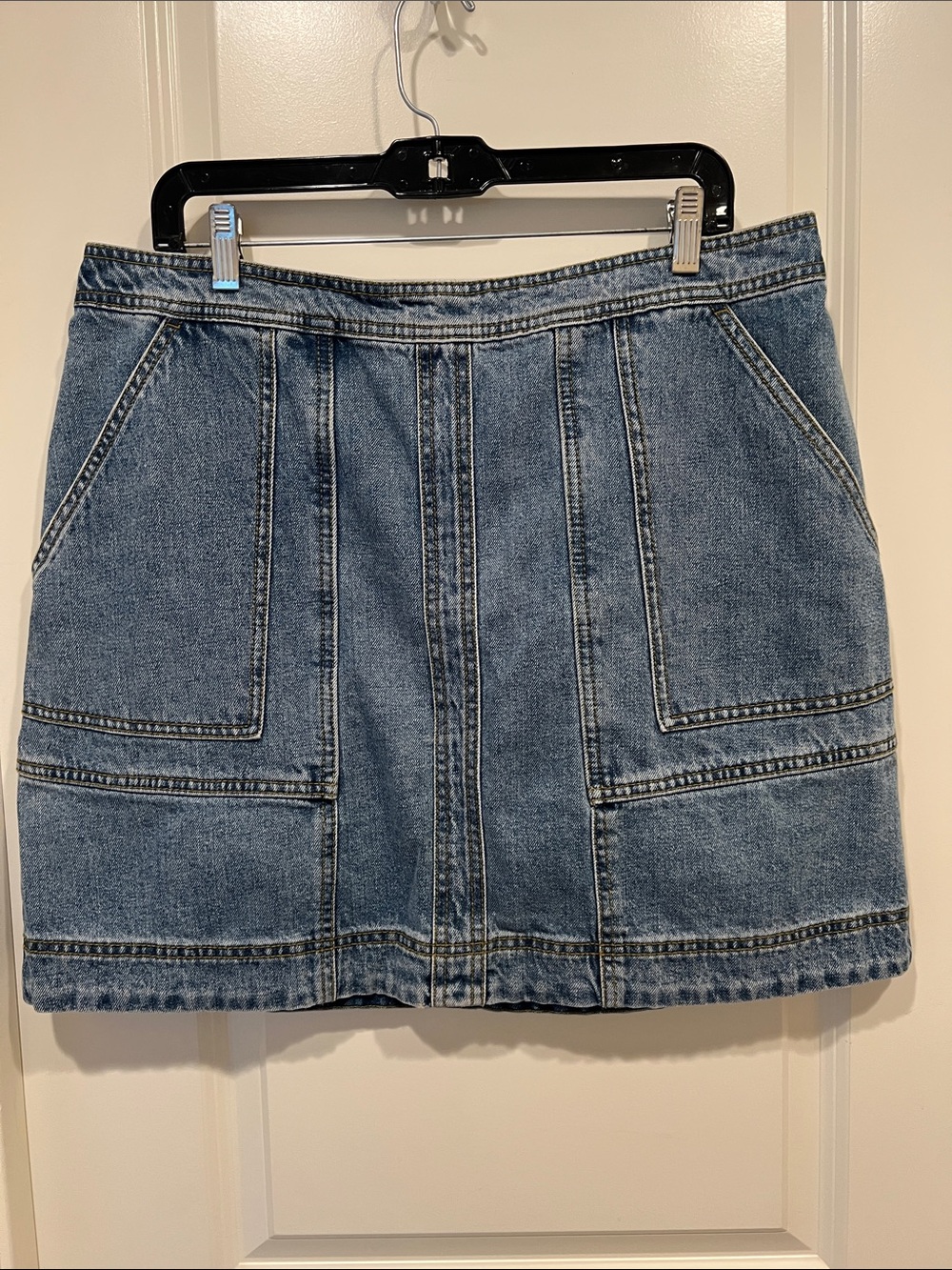 CAbi Speedway Denim Mini Skirt